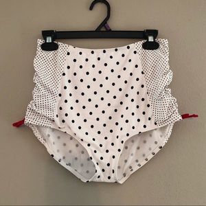 Vintage high waist polka dot bikini bottom